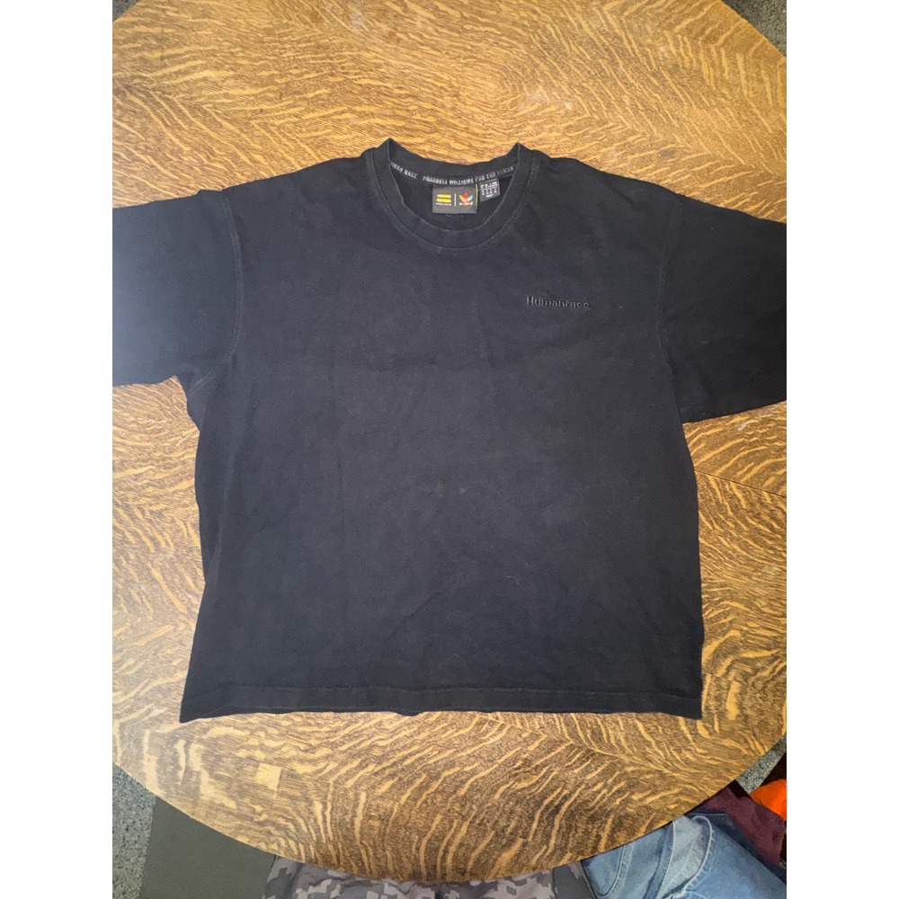 Adidas x Pharrell Williams Humanrace Basics Tee Black Embroidered Logo Sz XL